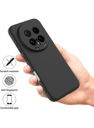 ompatible with Honor Magic 8 Pro Phone Case, Thin Slim Liquid Silicone Soft Rubber Gel Full Camera Protection Bumper Pure Color Simple Cover,Black - view 2