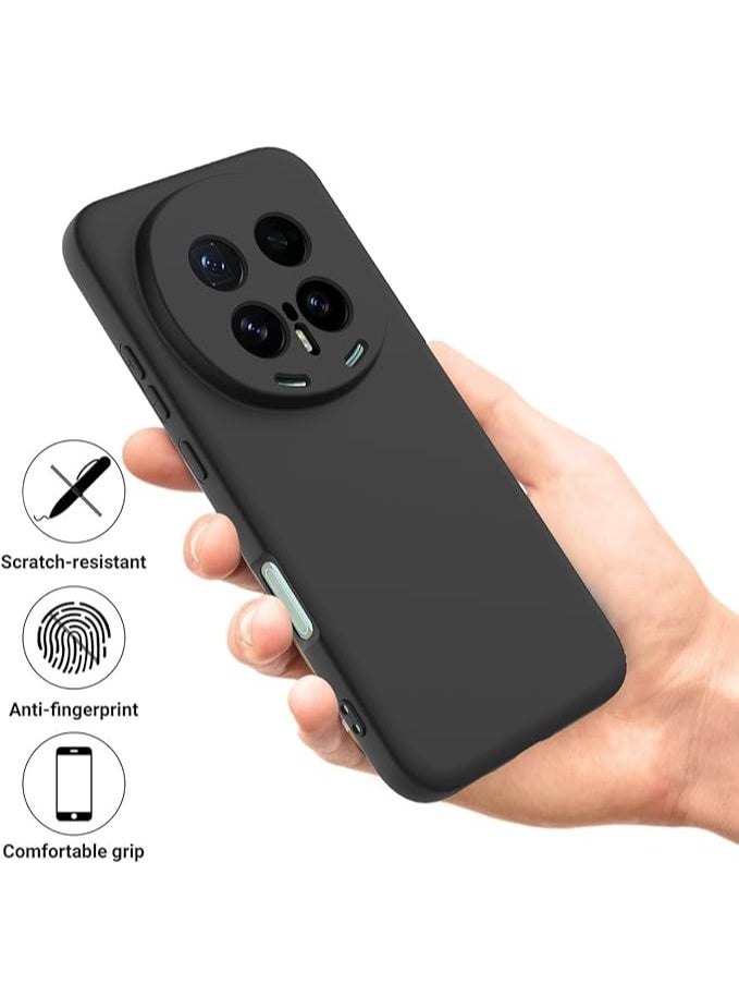 QIRG حافظة هاتف متوافقة مع Honor Magic 8 Pro، رقيقة وناعمة من السيليكون السائل، حماية كاملة للكاميرا، غطاء بسيط بلون أسود - Image 2