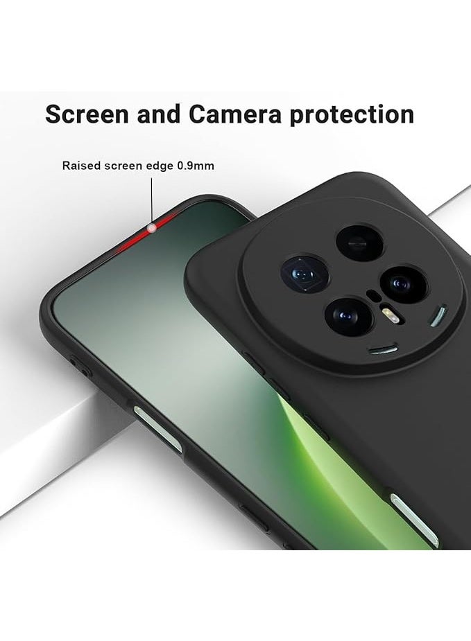 QIRG حافظة هاتف متوافقة مع Honor Magic 8 Pro، رقيقة وناعمة من السيليكون السائل، حماية كاملة للكاميرا، غطاء بسيط بلون أسود - Image 4
