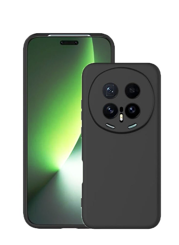 QIRG حافظة هاتف متوافقة مع Honor Magic 8 Pro، رقيقة وناعمة من السيليكون السائل، حماية كاملة للكاميرا، غطاء بسيط بلون أسود - Image 1