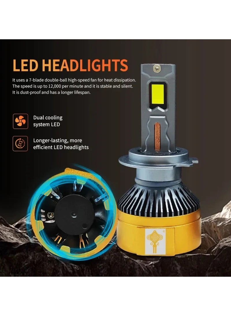 gz auto GZ AUTO LED Headlight Bulbs 6500K Super Bright LED Bulb High Low Dual Beam Halogen Replacement LED Headlights Conversion Kit, Pack of 2 | For Universal Cars | Campus System | 1 Year Replacement Warranty  - Image 3