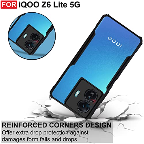 Cedo غطاء خلفي CEDO لجهاز iQOO Z6 Lite (5G) | حماية الكاميرا حافة مضادة للصدمات | حماية كريستالية شفافة 360 درجة TPU+PC | غطاء خلفي شفاف على شكل نسر (أسود) - Image 3