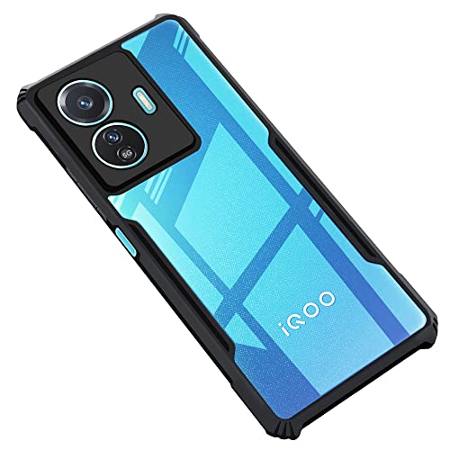 Cedo غطاء خلفي CEDO لجهاز iQOO Z6 Lite (5G) | حماية الكاميرا حافة مضادة للصدمات | حماية كريستالية شفافة 360 درجة TPU+PC | غطاء خلفي شفاف على شكل نسر (أسود) - Image 1