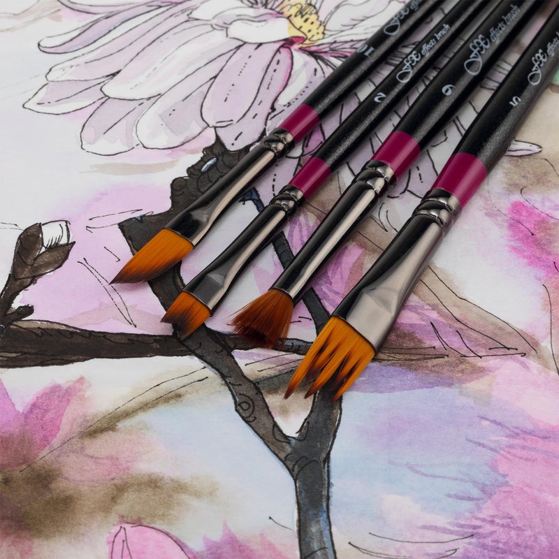 Creative Mark FX Effects Taklon Paint Brushes, Set of 10 - Watercolor, Acrylics & Oil Paint - Soft, Resilient Brush Styles: Multi-Liner, Ribbon, Angular, Dabber, Dagger - w/Resealable Vinyl Pouch - Image 3