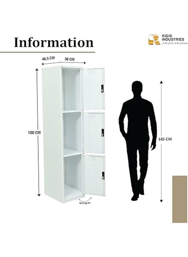 Steel Curved 3 Doors Locker White 180x38x46.5cm - pzsku/ZD67C713352B66F5EDB33Z/45/_/1715801686/dda4e81d-56be-41ec-83c5-17eacd79368e