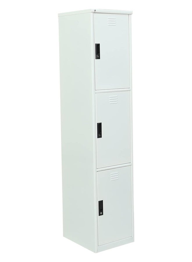 RIGID خزانة فولاذية منحنية بثلاثة أبواب باللون الأبيض 180x38x46.5 سم  - Image 5
