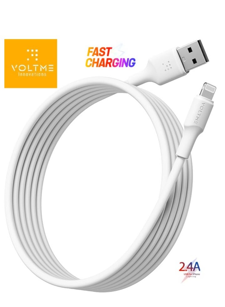 iPhone Charger Cable (3m) 2.4A, Lightning Cable for Fast Charging and High-Speed Data Transfer, USB Cable Compatible with iPhone 14/14 Pro/14 Plus/14 Pro Max, 13/12/11/10/9/8/7 Plus, iPad, AirPods - White