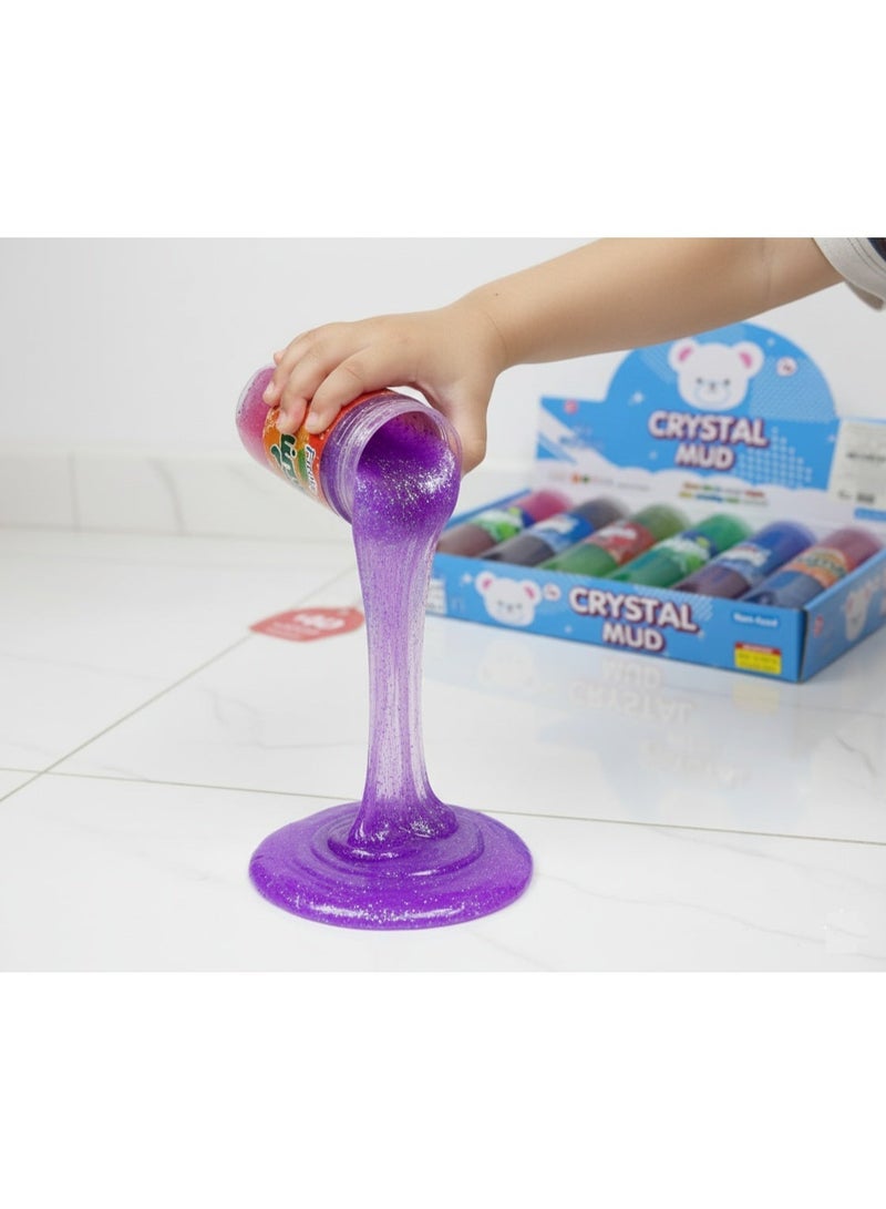 متجر 7 طقم سلايم لامع للأطفال – 6 عبوات بألوان متعددة براقة، طين لعب ناعم مرن آمن ومسلي لتشكيل الأشكال والإبداع - Image 1