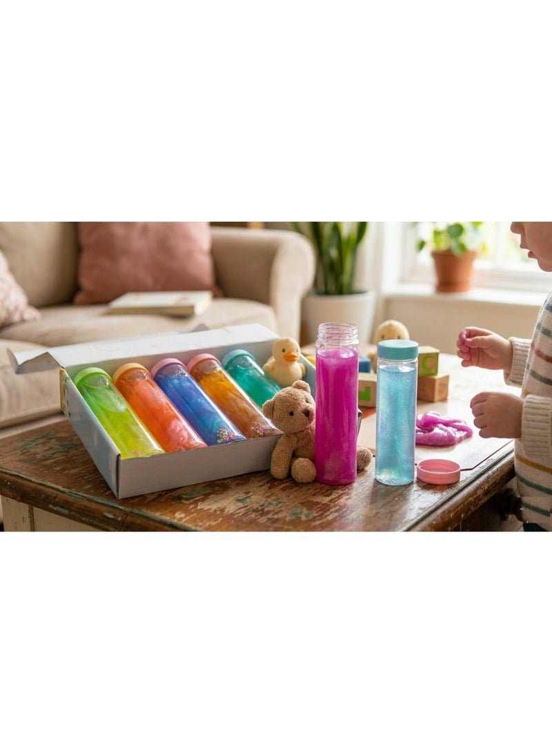 متجر 7 طقم سلايم لامع للأطفال – 6 عبوات بألوان متعددة براقة، طين لعب ناعم مرن آمن ومسلي لتشكيل الأشكال والإبداع - Image 5