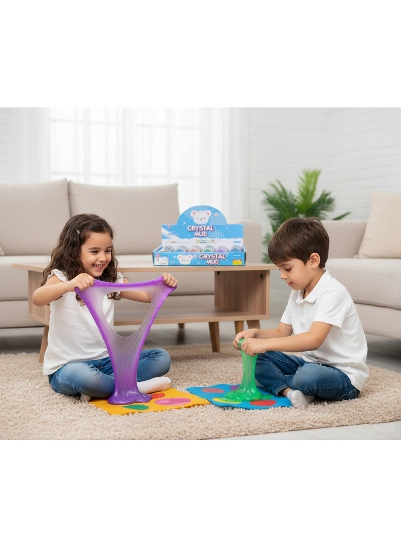 متجر 7 طقم سلايم لامع للأطفال – 6 عبوات بألوان متعددة براقة، طين لعب ناعم مرن آمن ومسلي لتشكيل الأشكال والإبداع - Image 3