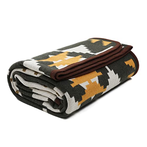 ACUSHLA Merino Wool Camp Blanket - Warm Thick Washable Large Outdoor Camping Sleeping Throw Blanket All Weather Aztec Style 63''X79'' - Image 1
