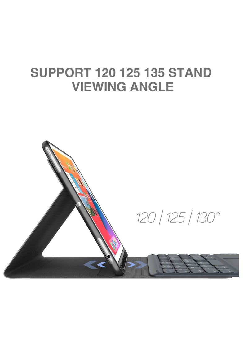 لوحة مفاتيح iPad الجيل التاسع، لوحة مفاتيح iPad الجيل الثامن/الجيل السابع، أسود، 10.2 بوصة/10.5 بوصة - Image 4
