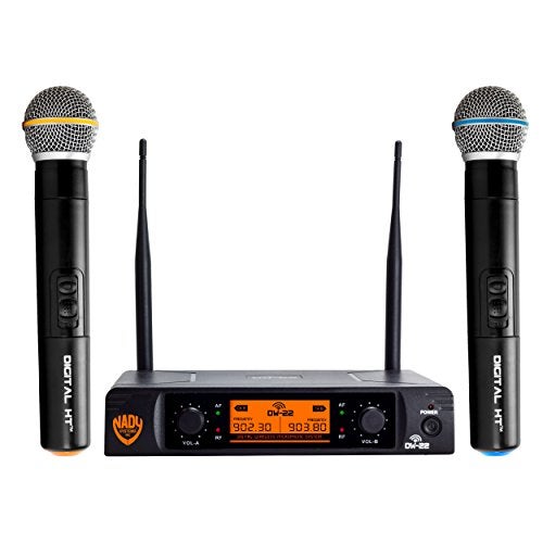 Nady DW-22 Dual Digital Wireless Handheld Microphone System – Dual fixed UHF frequency – Ultra-low latency with QPSK modulation - Dual XLR and mixed ¼” outputs - Image 1