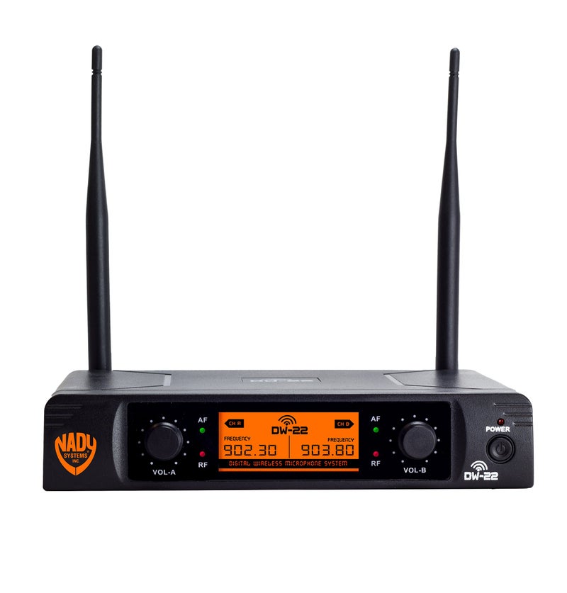 Nady DW-22 Dual Digital Wireless Handheld Microphone System – Dual fixed UHF frequency – Ultra-low latency with QPSK modulation - Dual XLR and mixed ¼” outputs - Image 2
