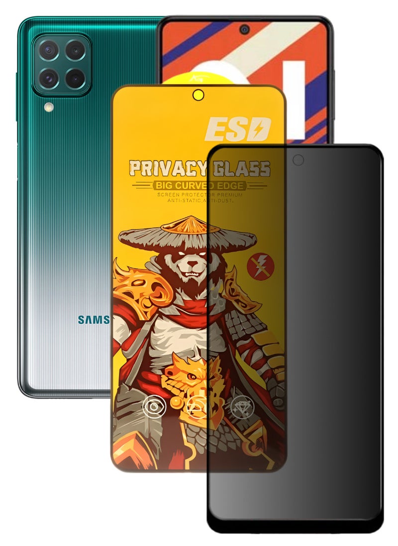 ESD Tempered Dustproof Privacy Glass Screen Protector Compatible For Samsung Galaxy F62 - Image 1