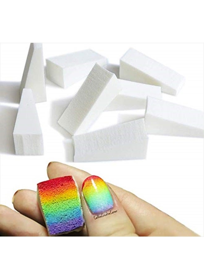 LASSUM 12 Pcs Gradient Nails Soft Sponges for Color Fade Manicure Nail Art Tools (White） - Image 1