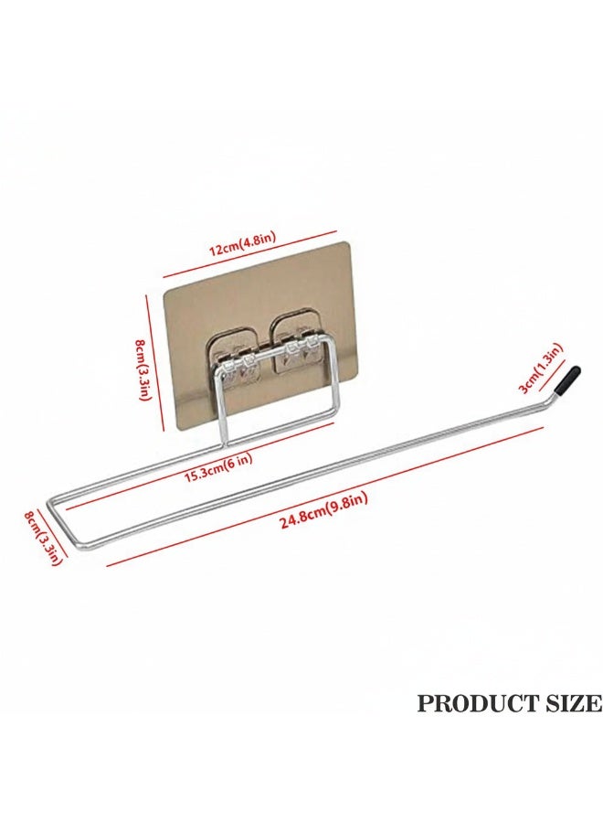 Dunekart Self-Adhesive Paper Towel Holder - Stainless Steel Kitchen Roll Dispenser - Wall Mount Tissue Rack for Bathroom No Drilling Required Silver - Image 3