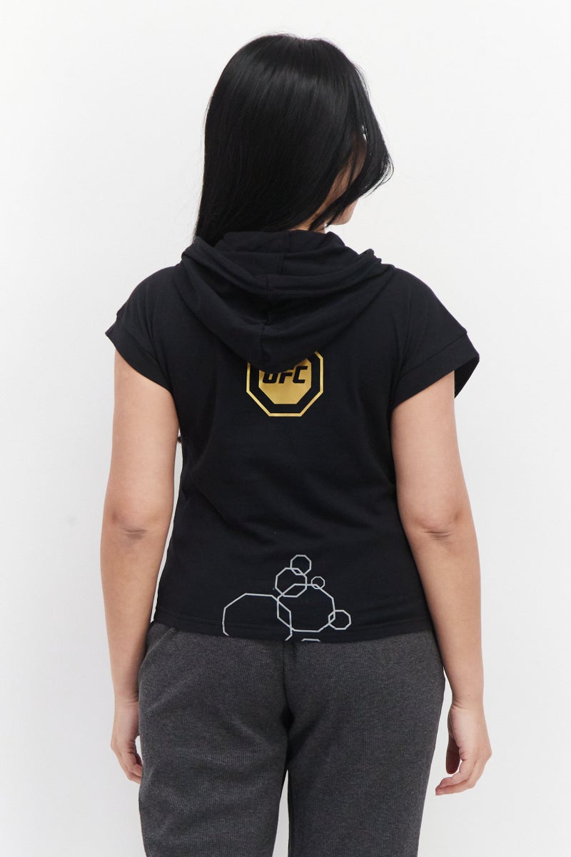 Ufc Women Sportswear Fit Brand Logo Training Hoodies, Black - Image 4