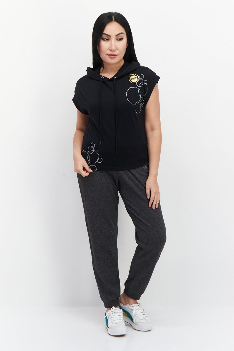 Ufc Women Sportswear Fit Brand Logo Training Hoodies, Black - Image 2