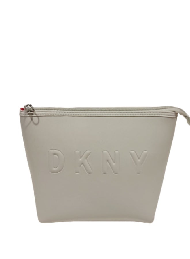 DKNY Trademark Beauty Case | Women’s Travel Cosmetic & Makeup Organizer | Large Size | Linen - Image 2