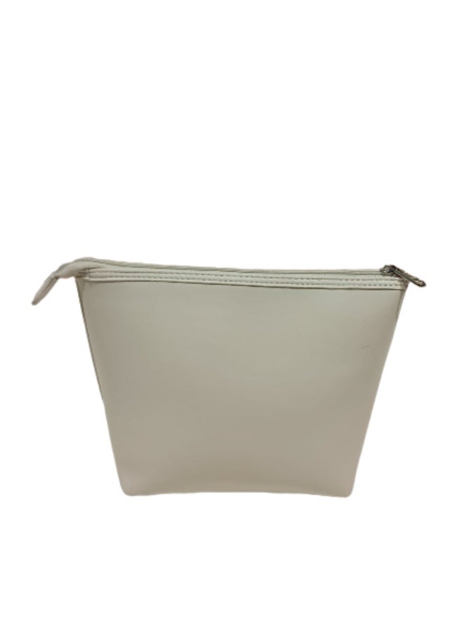 DKNY Trademark Beauty Case | Women’s Travel Cosmetic & Makeup Organizer | Large Size | Linen - Image 1