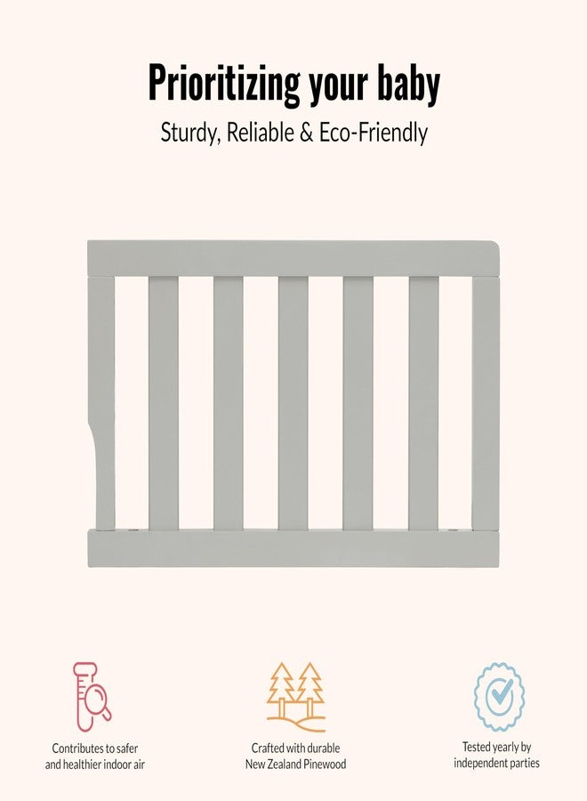 Dream On Me Convertible Crib Toddler Guard Rail in Cool Grey, Converts Cribs to Toddler Beds, Solid Wood Construction - Image 5