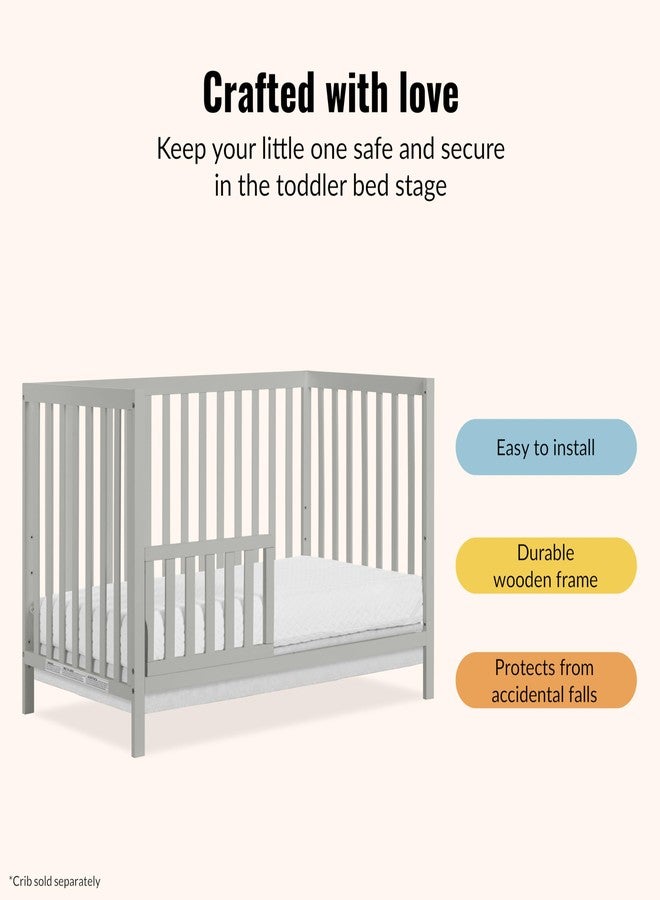 Dream On Me Convertible Crib Toddler Guard Rail in Cool Grey, Converts Cribs to Toddler Beds, Solid Wood Construction - Image 4