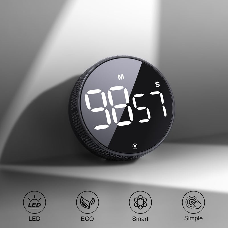 Blue Snail BlueSnail Kitchen Timer with LED Digital Display Smart Efficana for Home Classroom Gym Office, Volume and Brightness Adjustable Productivity Timer - Image 2