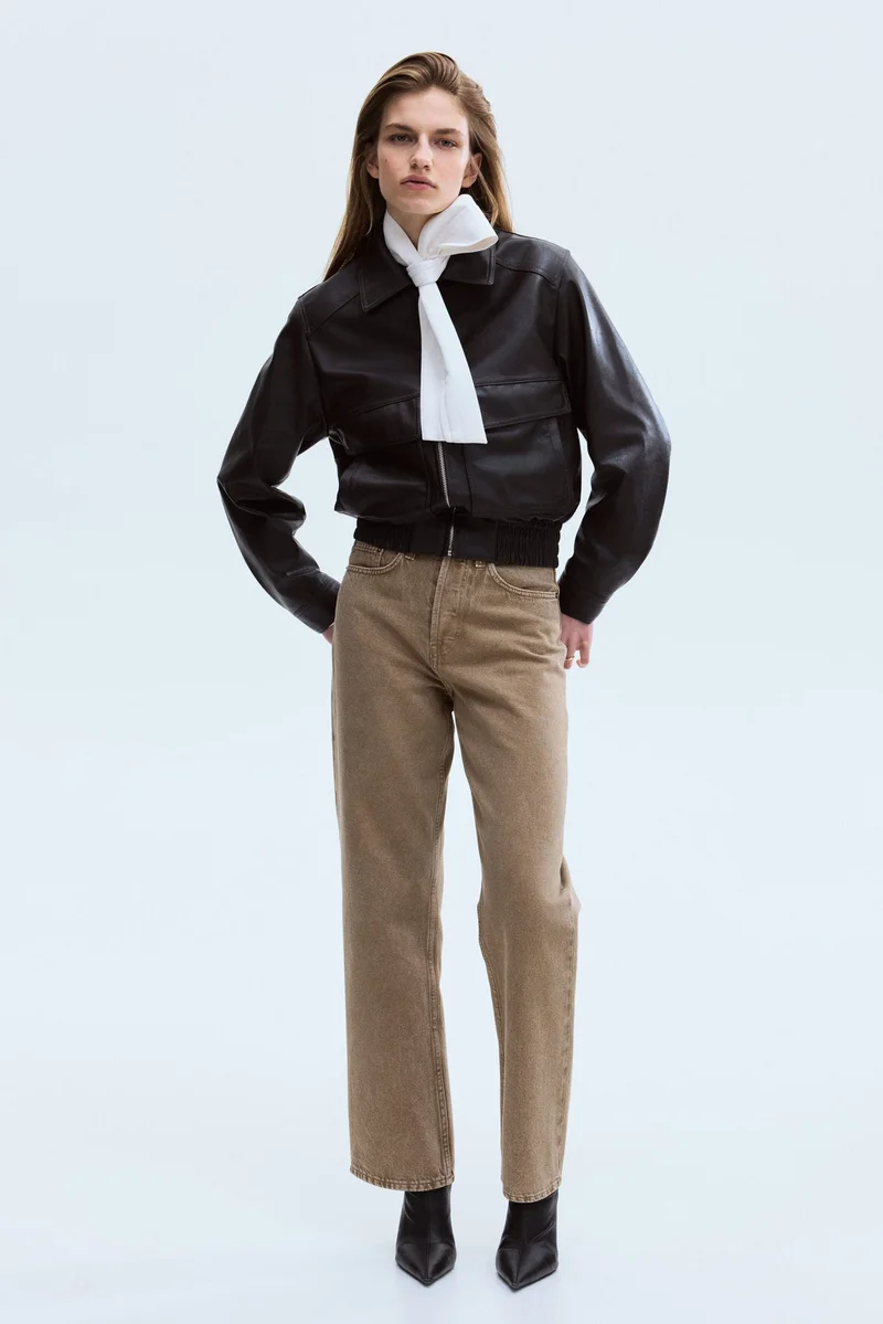 H&M Straight High Waist Ankle Jeans