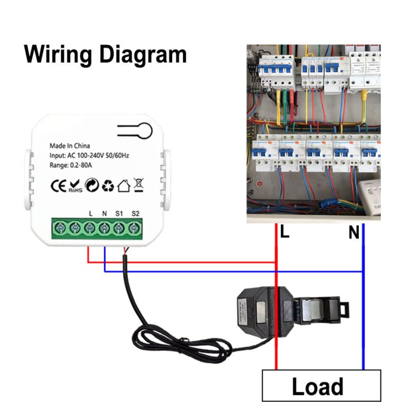 Tuya ZigBee Energy Meter Monitor: 0.2-80A Real-time Consumption Tracking - App Remote Control & Voice Compatibility Electricity Monitor for Home Appliance Power Management - Image 2