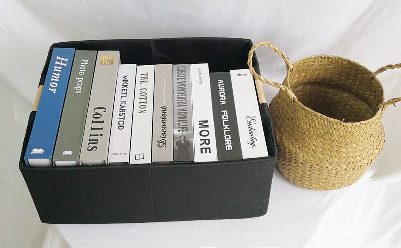 FUULOXE FUULOXE Storage Bin for Shelves Rectangle Closet Baskets Foldable Box with Handles Black Storage Boxes for Home Office Car Dormroom - Image 3