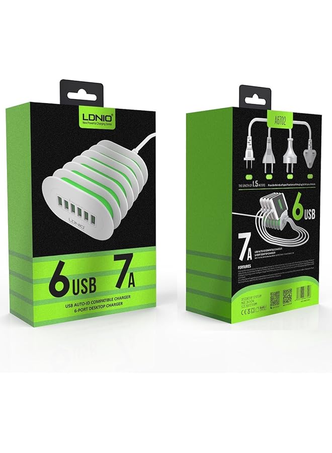 لدنيو موزع شاحن سطح مكتب عالمي بستة منافذ - Image 1