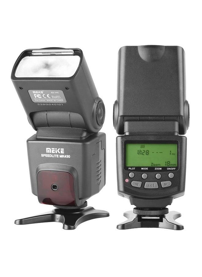 Meike - MK430 E-TTL Speedlite Shoe Mount Flash for 70D 77D 80D Rebel T7i T6i T6s T6 T5i T5 T4i T3i SL2 and Other EOS DSLR Cameras - Image 1