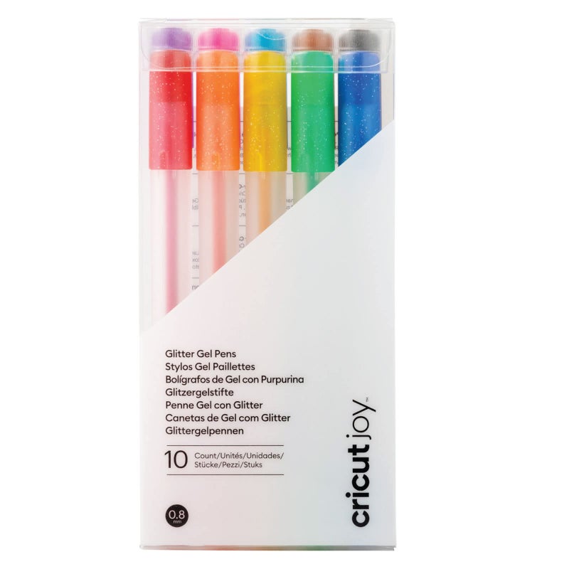 Cricut Joy Glitter Gel Pens 0.8 mm, Rainbow (10 ct) - Image 1