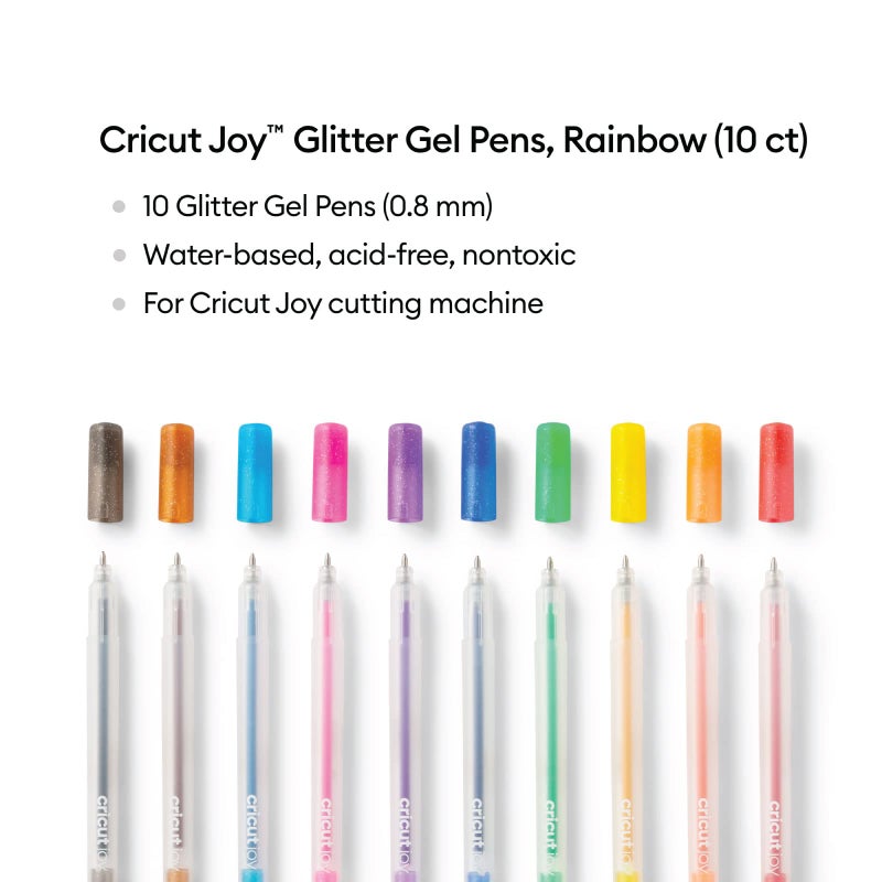 Cricut Joy Glitter Gel Pens 0.8 mm, Rainbow (10 ct) - Image 3