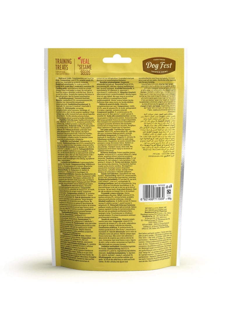 Dog Fest Training Treats – Veal & Sesame Seeds | Superfood Dog Bites for Immunity & Reward – 90g - Image 2