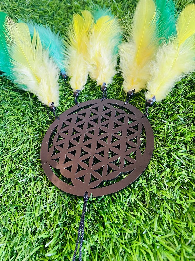 GLNRM Car, Home, Window & Garden for Positive Vibes for Decorative Car Hanging Ornament Dream Catchers (Round Flower Dream Catcher) - Image 3