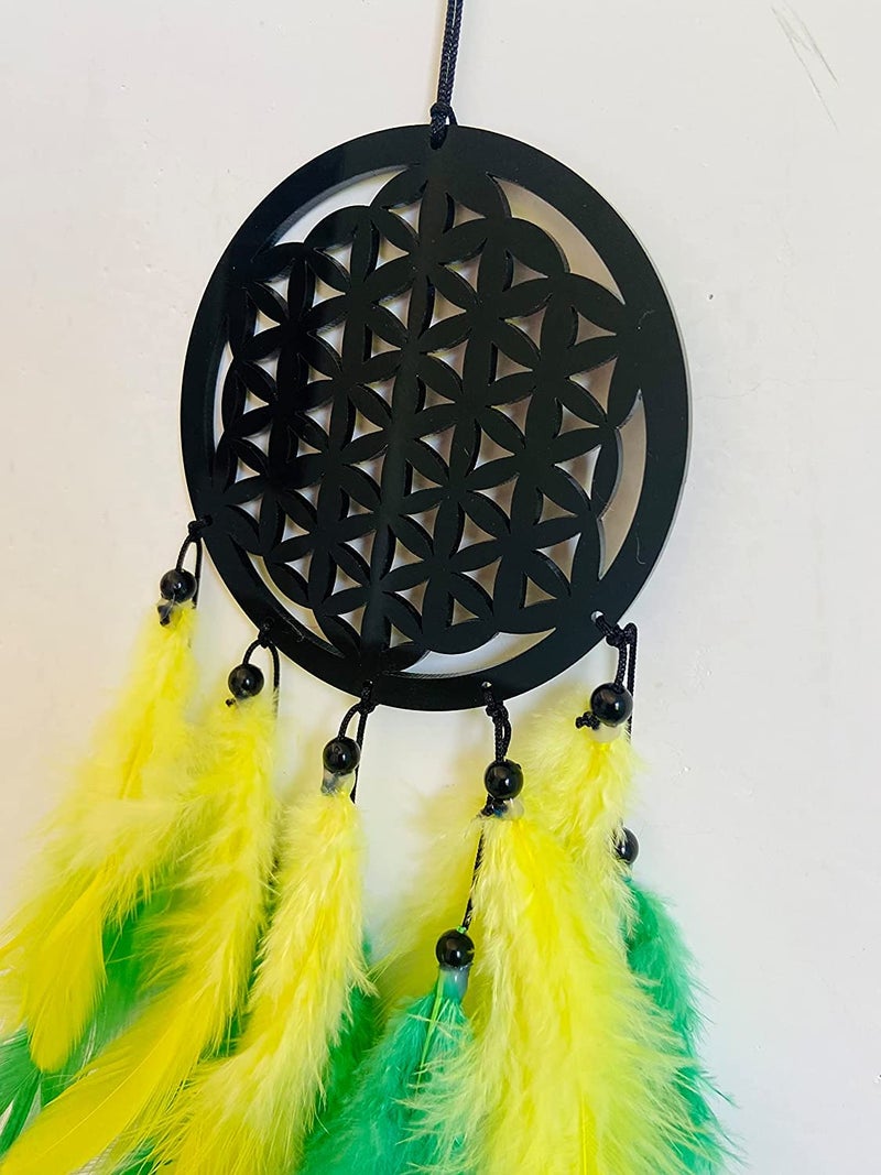 GLNRM Car, Home, Window & Garden for Positive Vibes for Decorative Car Hanging Ornament Dream Catchers (Round Flower Dream Catcher) - Image 4