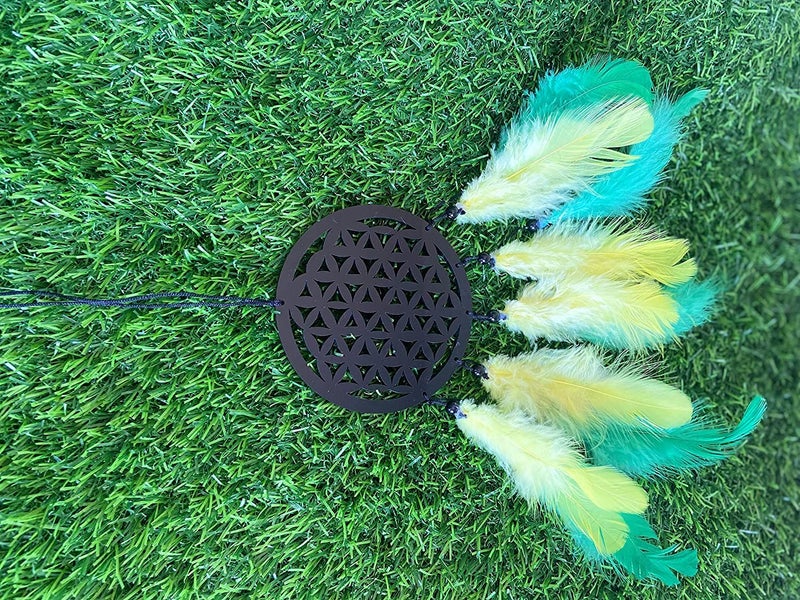 GLNRM Car, Home, Window & Garden for Positive Vibes for Decorative Car Hanging Ornament Dream Catchers (Round Flower Dream Catcher) - Image 5