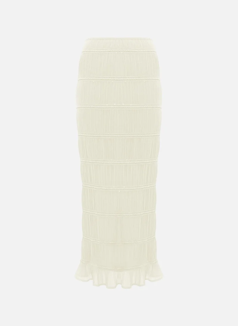 Lichi  Maxi skirt in crinkled fabric for Women | Best Price UAE