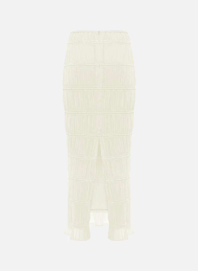 Lichi  Maxi skirt in crinkled fabric for Women | Best Price UAE