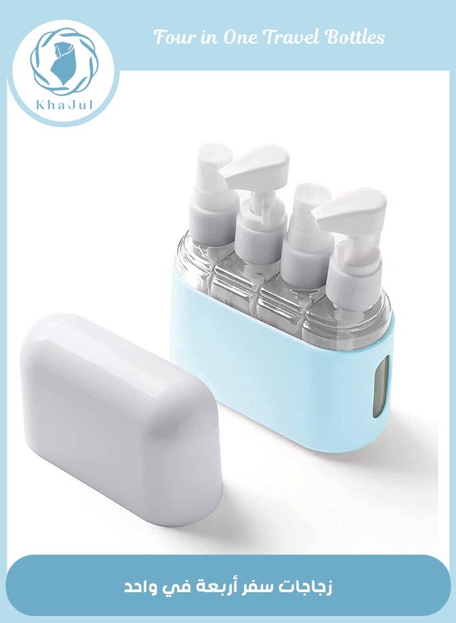 KHAJUL Travel Accessories Travel Bottles for Toiletries, Travel Containers with Labels, Leak Proof Containers for Toiletries (Blue) - Image 1