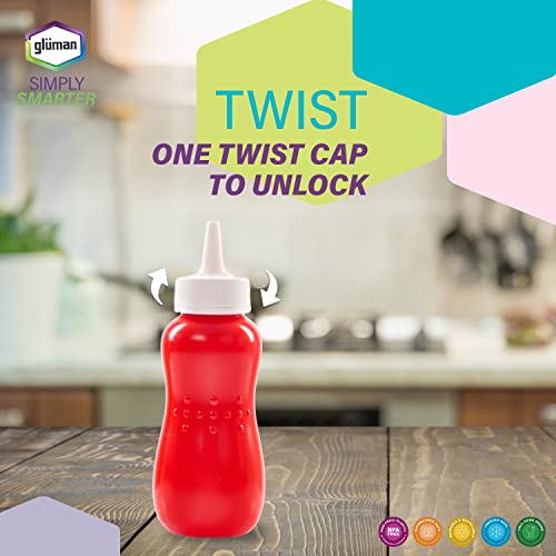 Gluman Plastic Squeezy 750 Ml Sauce Bottle (Set Of 2) For Clean & Mess-Free Dispensing | 100% Food Grade | Dishwasher Safe | Freezer Safe | Ergonomically Designed | Reusable (Red) - Image 3