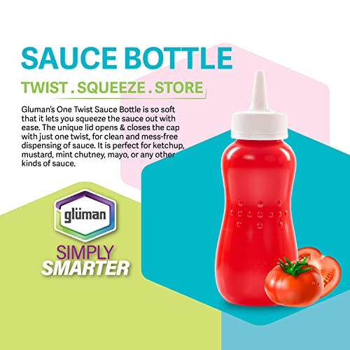 Gluman Plastic Squeezy 750 Ml Sauce Bottle (Set Of 2) For Clean & Mess-Free Dispensing | 100% Food Grade | Dishwasher Safe | Freezer Safe | Ergonomically Designed | Reusable (Red) - Image 2