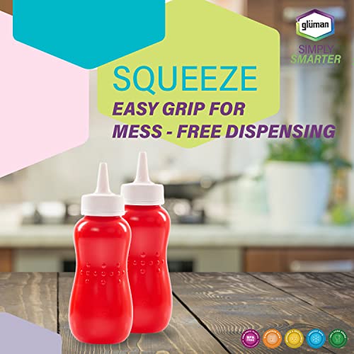 Gluman Plastic Squeezy 750 Ml Sauce Bottle (Set Of 2) For Clean & Mess-Free Dispensing | 100% Food Grade | Dishwasher Safe | Freezer Safe | Ergonomically Designed | Reusable (Red) - Image 4