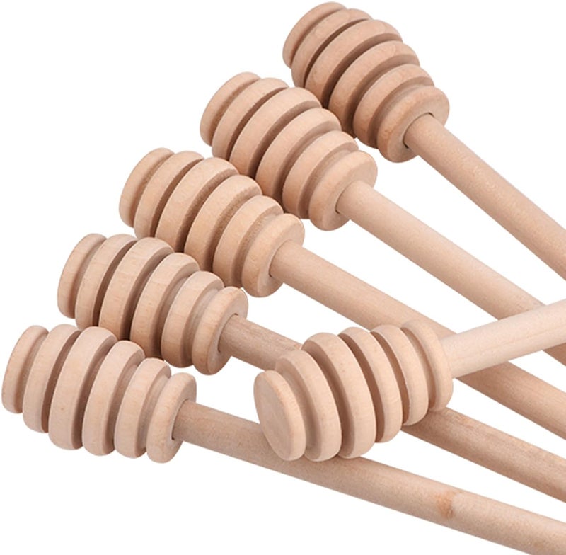 Wooden Dipper Sticks, 50Pcs Set, 10.5cm, Natural Food - Grade Wood - Easy Dispensing, Deep Groove Design, Ideal for and Syrup (Take Honey King Slotting 16CM) - Image 3