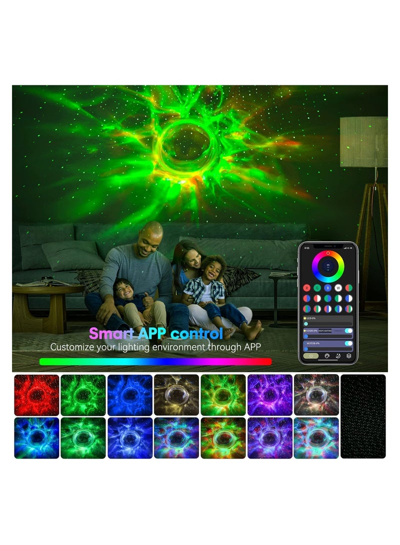 SYOSI Star Space Projector Galaxy Night Light Robot Projector with White Noise Music Speaker RemoteTimer App Control Starry Nebula Ceiling Projector Party Ambient Lighting Gifts for Kids  - Image 2