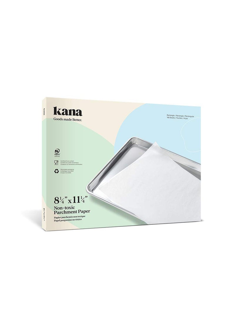 Kana Lifestyle Kana 8 14 x 11 14 Parchment Paper 140 Precut Sheets  For Cooking Baking Panini Press Toaster oven Food dehydrator 