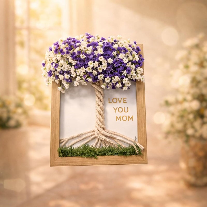 Creative Flower Frame for Mom Birthday Christmas Party Activity Small Home Decoration Family Photo Wooden Photo - Image 3