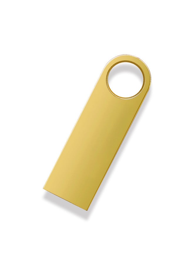 U Disk 16GB Car Music USB Gift Bid 64G High Speed Metal U Disk Lettering 128g-Color:Gold-Capacity:8GB - Image 1